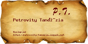 Petrovity Tanázia névjegykártya